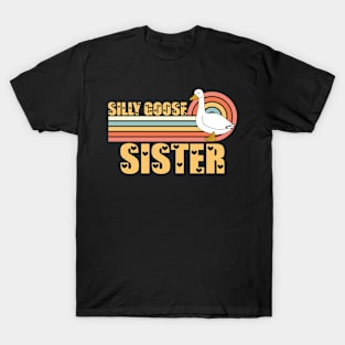 Vintage Retro Sunset Silly Goose Sister T-Shirt